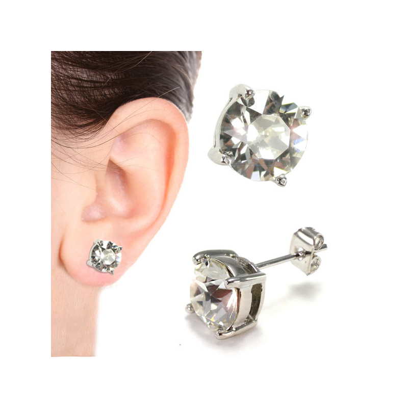 Solitaire Stud Earring 8mm...
